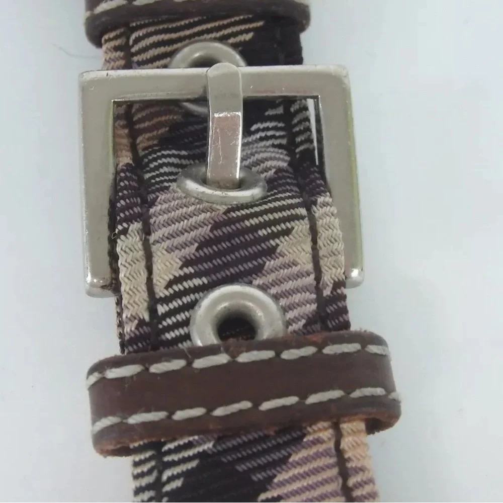 Authentic Preloved BURBERRY Nova Check charm leather/metal